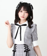 セットアップ風ボウタイリボンワンピース