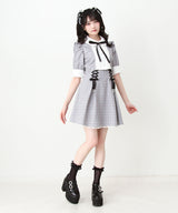 セットアップ風ボウタイリボンワンピース