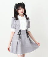 セットアップ風ボウタイリボンワンピース