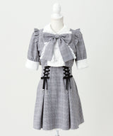 セットアップ風ボウタイリボンワンピース