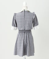 セットアップ風ボウタイリボンワンピース