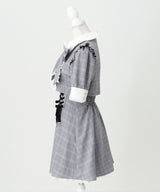 セットアップ風ボウタイリボンワンピース