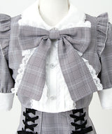 セットアップ風ボウタイリボンワンピース