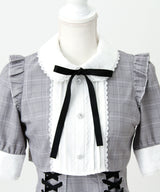 セットアップ風ボウタイリボンワンピース