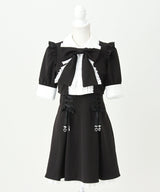 セットアップ風ボウタイリボンワンピース