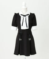 セットアップ風ボウタイリボンワンピース