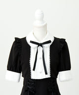 セットアップ風ボウタイリボンワンピース