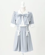 セットアップ風ボウタイリボンワンピース