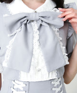 セットアップ風ボウタイリボンワンピース