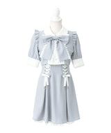 セットアップ風ボウタイリボンワンピース