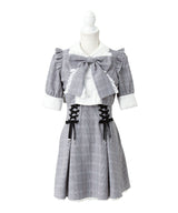 セットアップ風ボウタイリボンワンピース