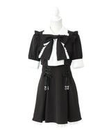 セットアップ風ボウタイリボンワンピース