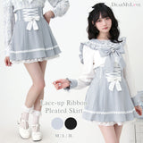 レースアップリボンプリーツスカート