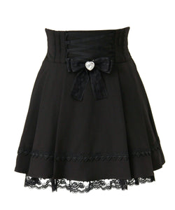 レースアップリボンプリーツスカート