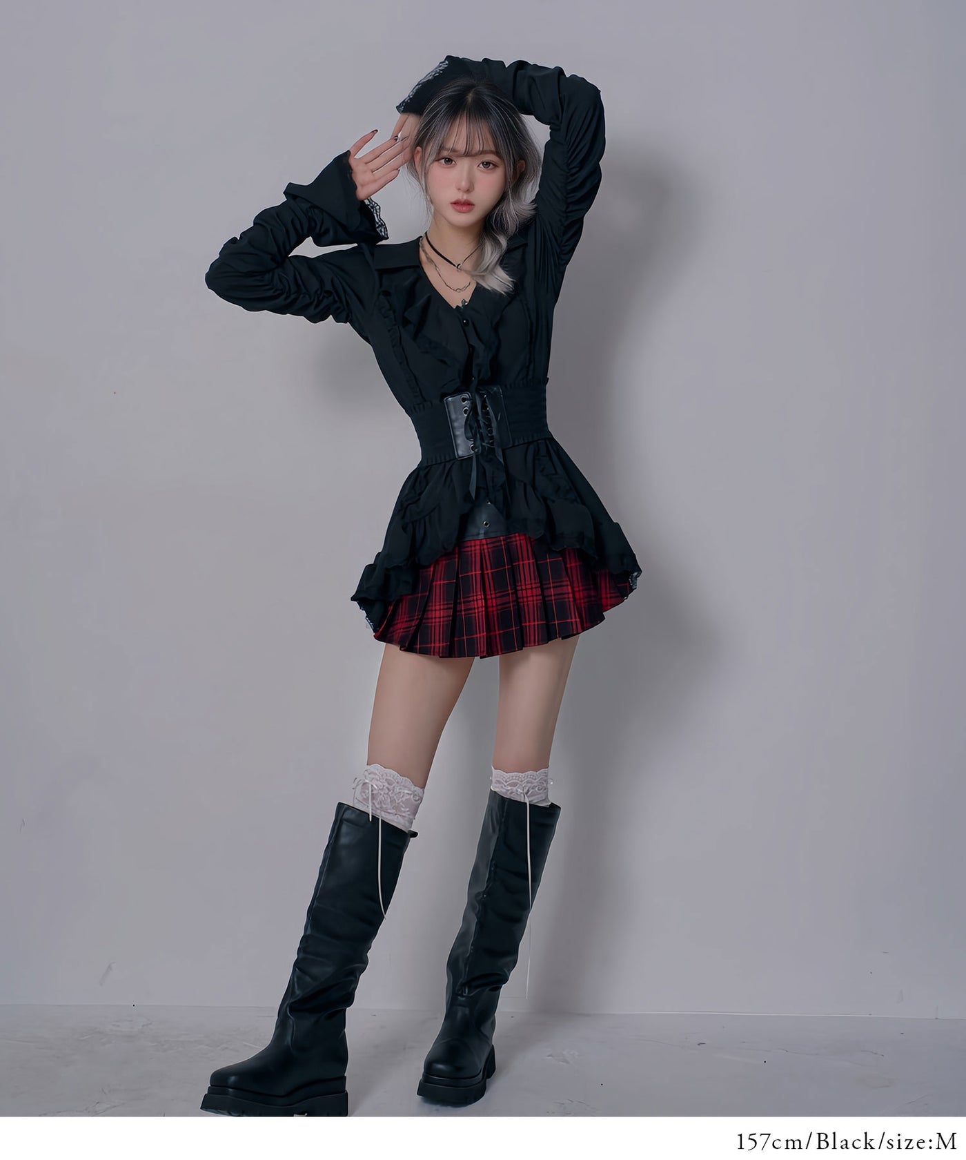 スタッズチェック柄地雷ギャルミニスカパン – レディースファッション