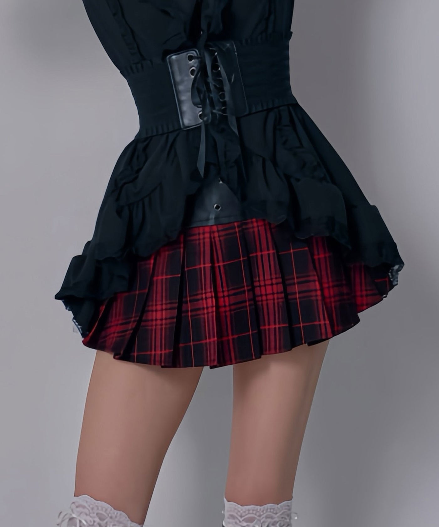 スタッズチェック柄地雷ギャルミニスカパン – レディースファッション