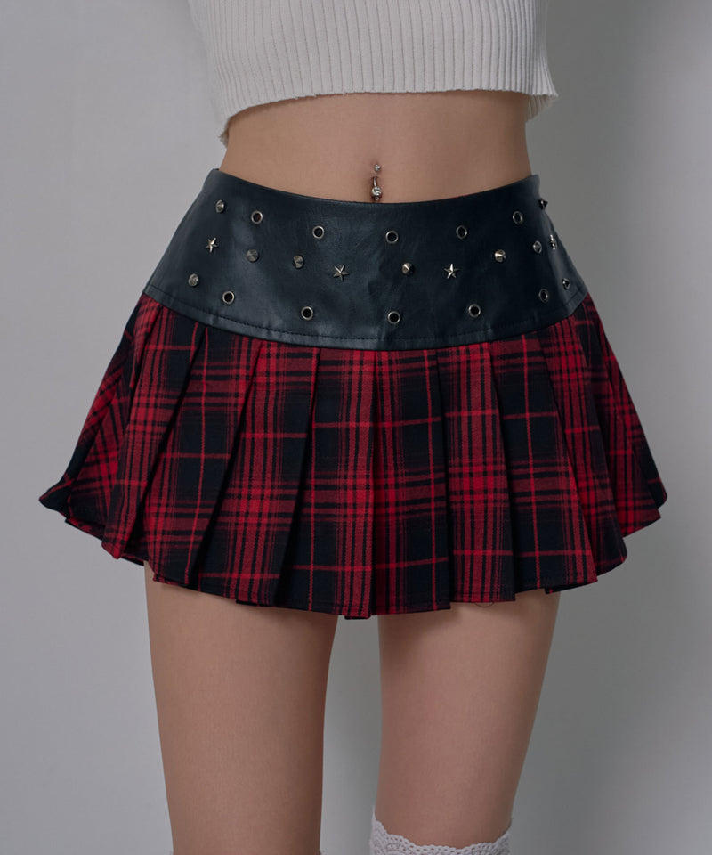 スタッズチェック柄地雷ギャルミニスカパン – レディースファッション