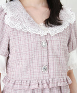 【予約　4/30発送】テーラードレースツイードビジューワンピース【SD】