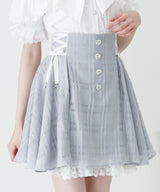 シアーチェックフレアレースアップスカート
