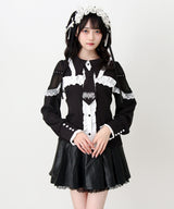 【予約　3/30発送】ゴシック風バラボタンフリルネクタイブラウス【SD】