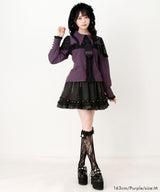 【予約　3/30発送】ゴシック風バラボタンフリルネクタイブラウス【SD】