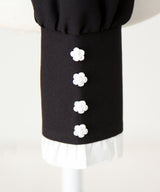 【予約　3/30発送】ゴシック風バラボタンフリルネクタイブラウス【SD】