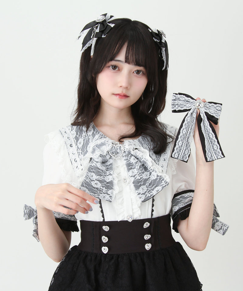 2buy20%OFF対象】3wayレース重ねリボンセーラー襟ブラウス