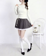 レーステープミニプリーツスカート【大きいサイズ有り】