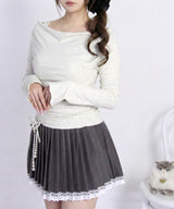 レーステープミニプリーツスカート【大きいサイズ有り】