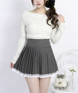 レーステープミニプリーツスカート【大きいサイズ有り】