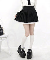 レーステープミニプリーツスカート【大きいサイズ有り】