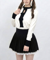 レーステープミニプリーツスカート【大きいサイズ有り】