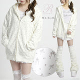 リボン柄オーバーサイズスウェットパーカー【大きいサイズ有り】