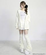 リボン柄オーバーサイズスウェットパーカー【大きいサイズ有り】