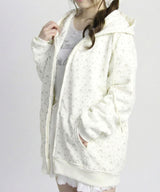 リボン柄オーバーサイズスウェットパーカー【大きいサイズ有り】