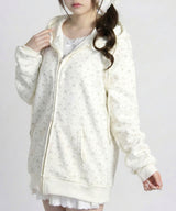 リボン柄オーバーサイズスウェットパーカー【大きいサイズ有り】