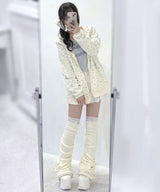 リボン柄オーバーサイズスウェットパーカー【大きいサイズ有り】