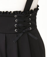 【予約　3/30発送】サス付きフリルレースアッププリーツスカート【SD】