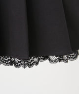 【予約　3/30発送】サス付きフリルレースアッププリーツスカート【SD】