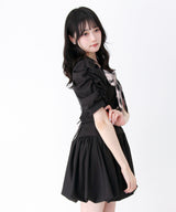 【予約　4/17発送】姫系キラキラビジューハートリボンレースアップバルーンワンピース【SD】