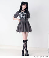 【予約　4/17発送】姫系キラキラビジューハートリボンレースアップバルーンワンピース【SD】