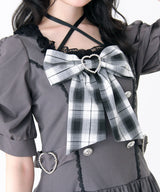 【予約　4/17発送】姫系キラキラビジューハートリボンレースアップバルーンワンピース【SD】