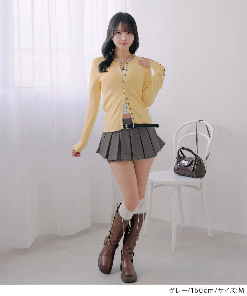 Y2Kベルト付プリーツミニスカパンボトム – レディースファッション通販