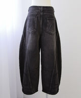 【予約　3/23発送】グランジ系ワイドバギーバルーンバレルデニムパンツ