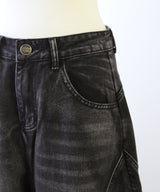 【予約　3/23発送】グランジ系ワイドバギーバルーンバレルデニムパンツ