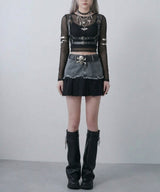 【予約　3/23発送】裾プリーツミニスカート