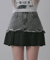【予約　3/23発送】裾プリーツミニスカート