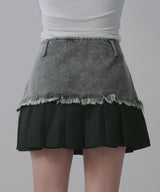 【予約　3/23発送】裾プリーツミニスカート