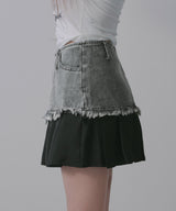 【予約　3/23発送】裾プリーツミニスカート