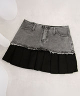 【予約　3/23発送】裾プリーツミニスカート